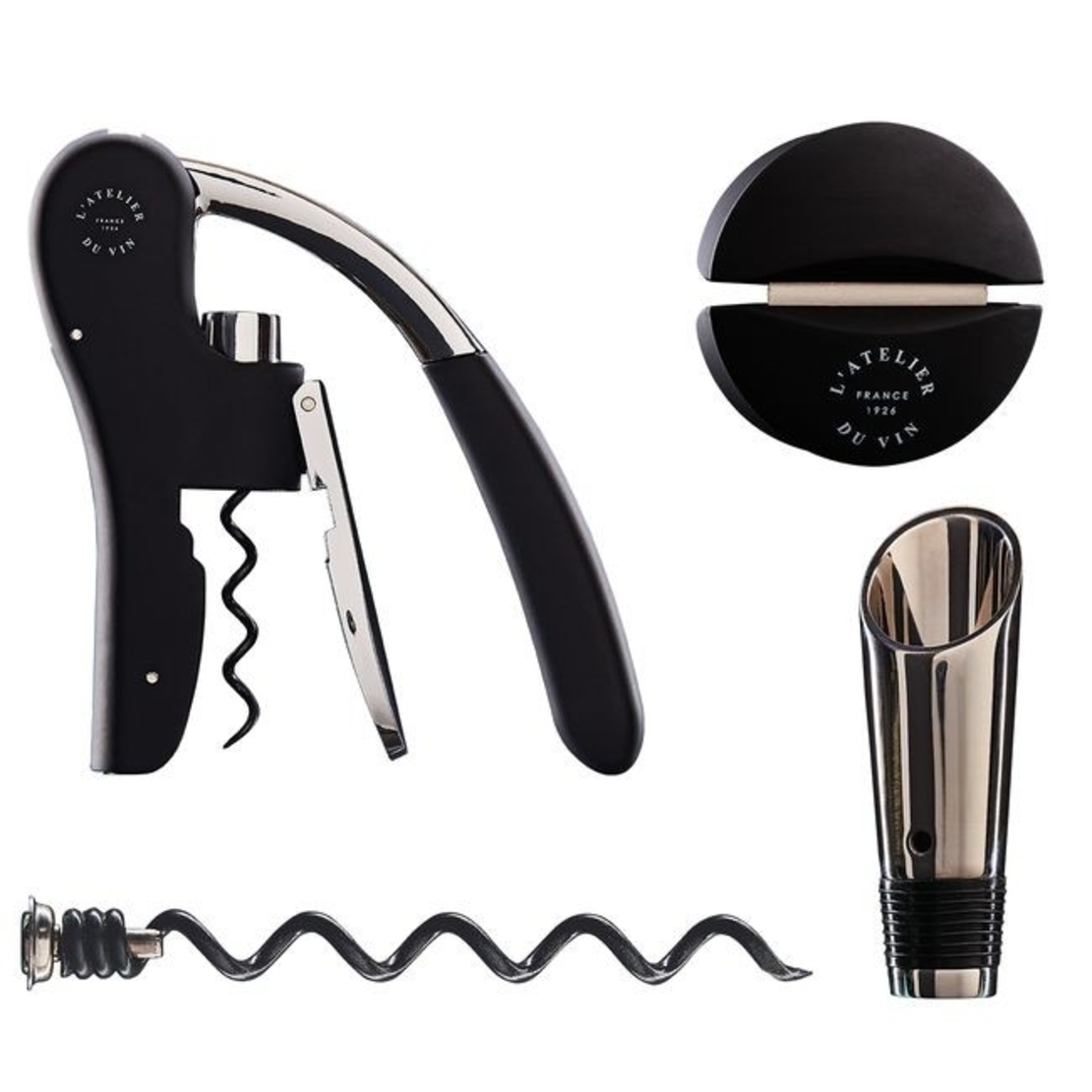 Комплект за вино L' Atelier Du Vin Sommelier set, 4бр, Oeno Collection, Черен