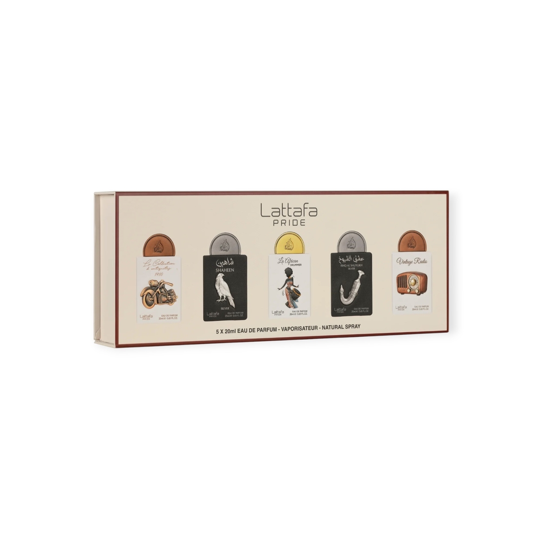 Lattafa Pride set 5x20ml-.Eth.Natural,Thar.Silver,Eter.Oud,Ishq Gold