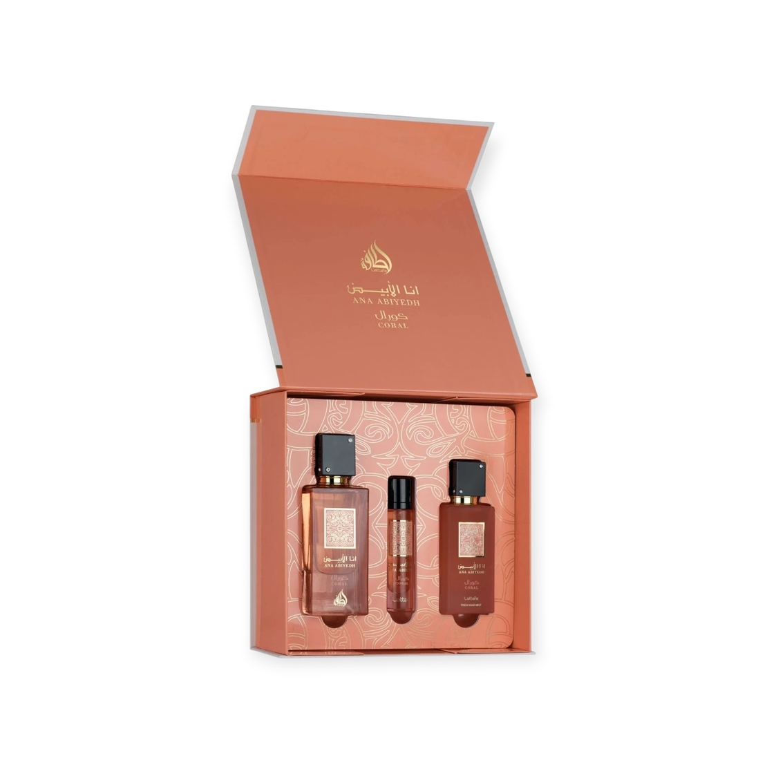 Lattafa Ana Abiyedh Coral EDP 60 W+12 EDP+50 ml Hair mist
