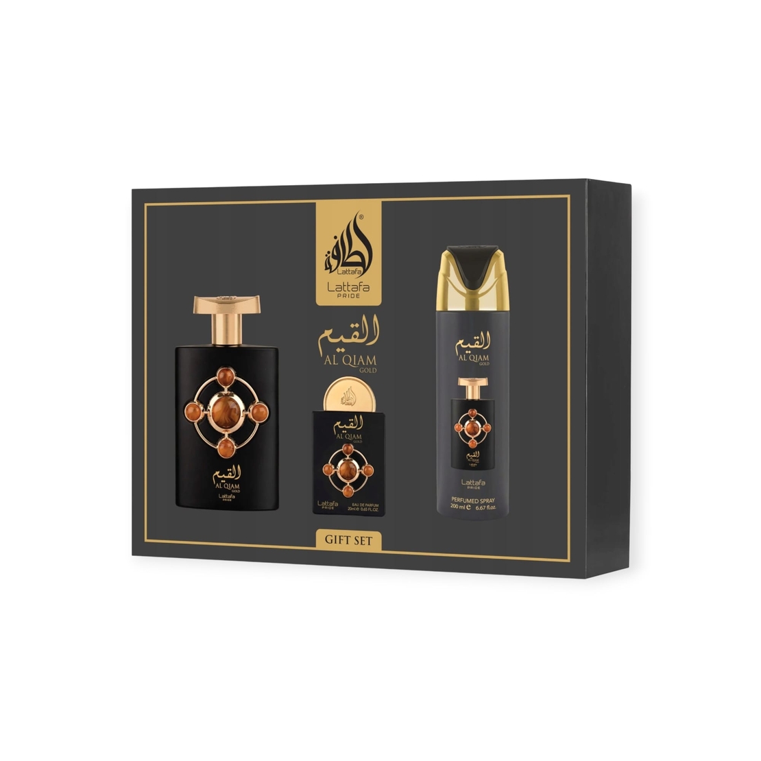 Lattafa Pride Al Qiam Gold EDP 100 Uni+EDP 20+200 Deo