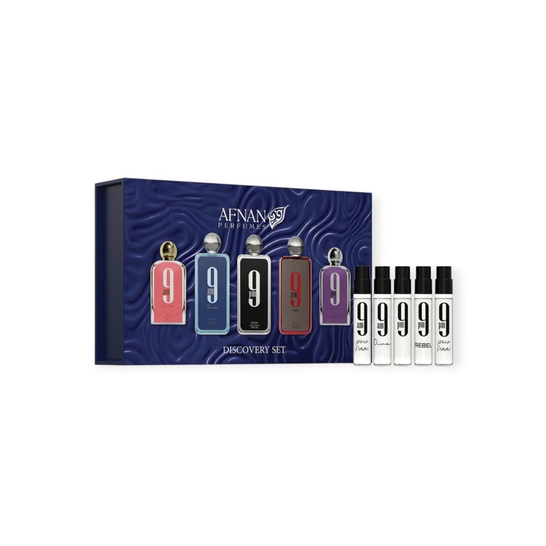 Afnan 9 Pm EDP 2 ml 9 mpH + 2ml Rebel H+ 2 ml 9 mp Femme+Dive 2 ml+2 ml W