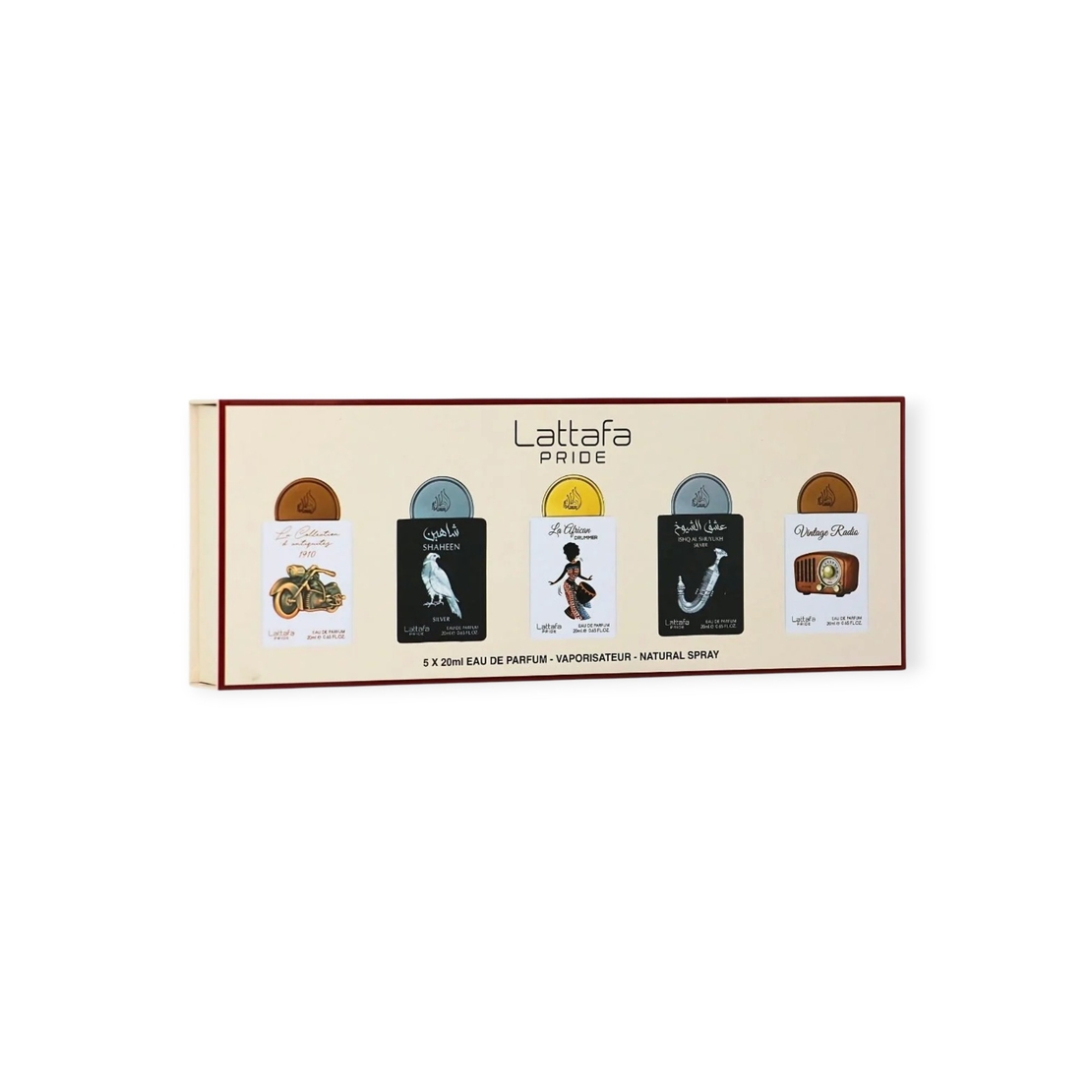 Lattafa Pride set 5x20ml-Saheen,la african,Antiquites,Ventage,Ishq.