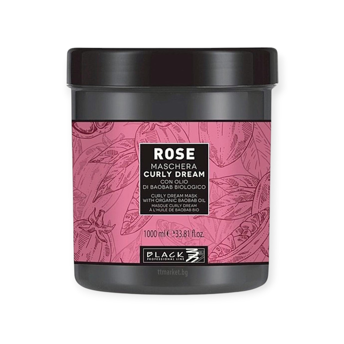 Black Rose Маска за къдрава коса 1000 мл