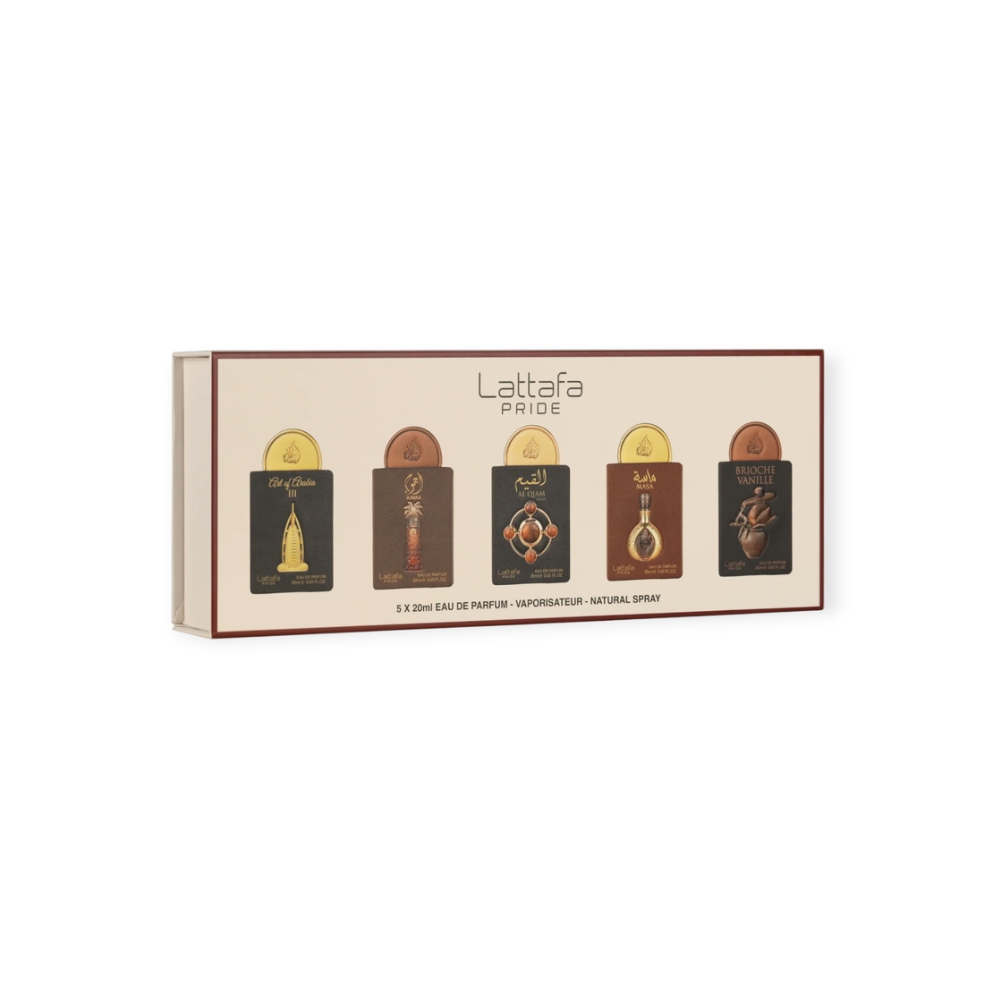 Lattafa Pride set 5x20ml-.Arabia,Ajwaa,Al Qiam Gold,Masa,Brioche Vanilla