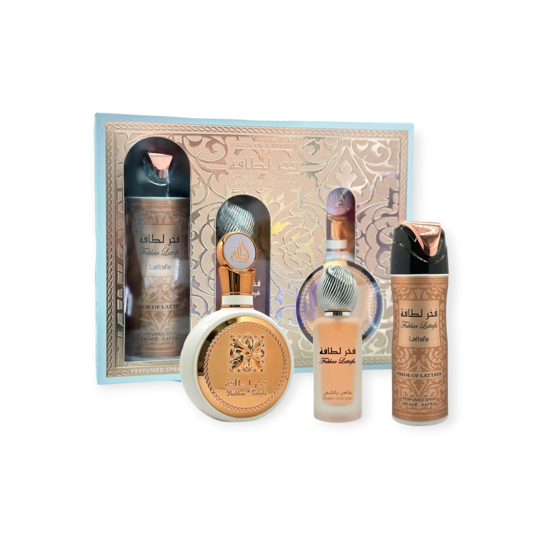 Lattafa Fakhar Femme EDP 100 W+200 Deo+300 air freshener