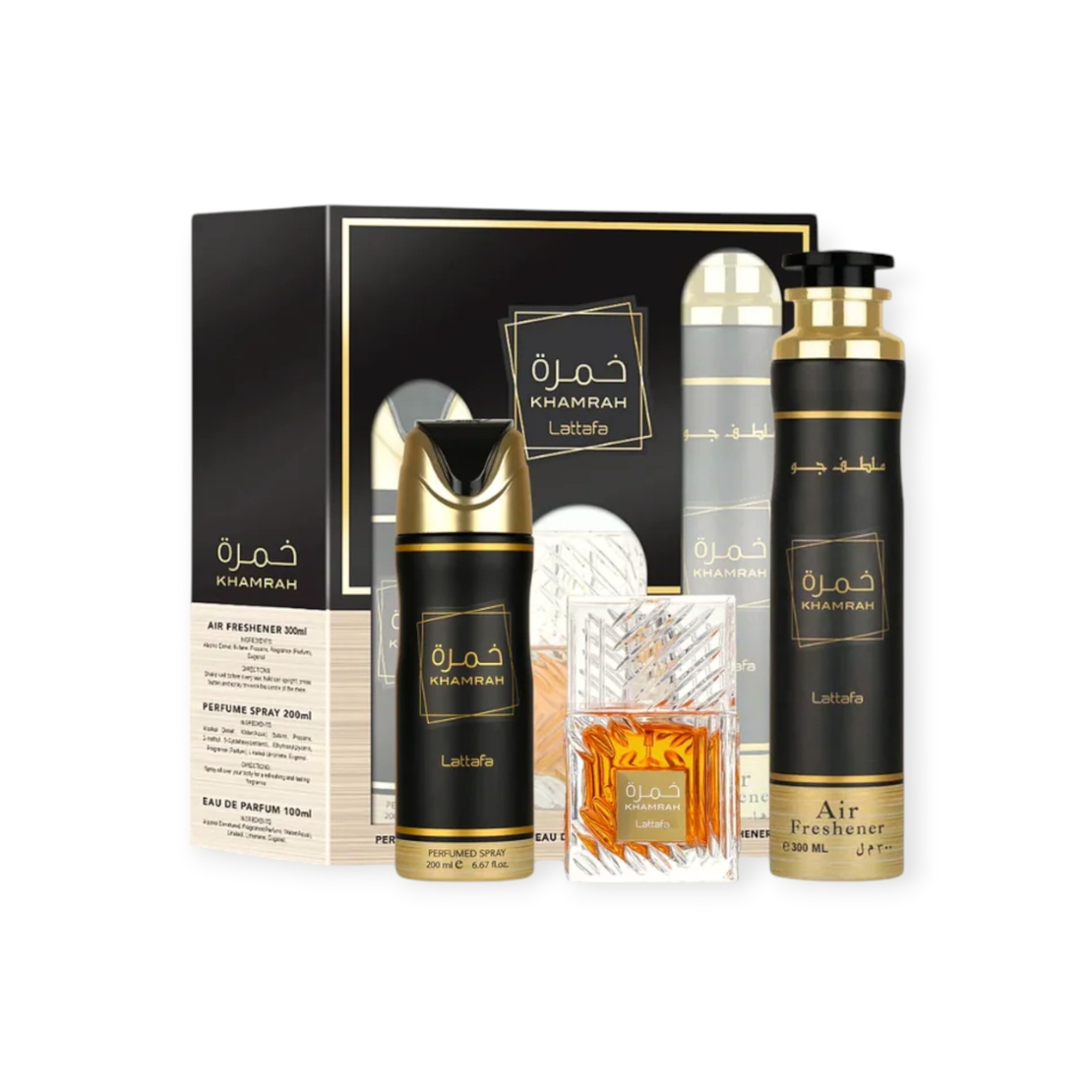 Lattafa Khamrah EDP 100 + 200 Deo+300 air freshener