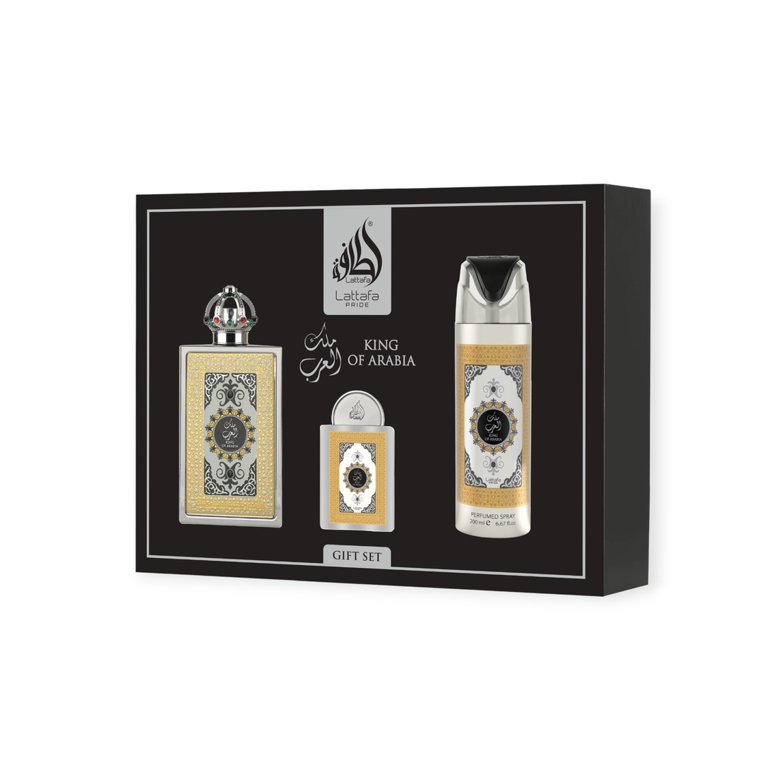 Lattafa Pride King of Arabia EDP 100 M+200 Deo+EDP 20 ml
