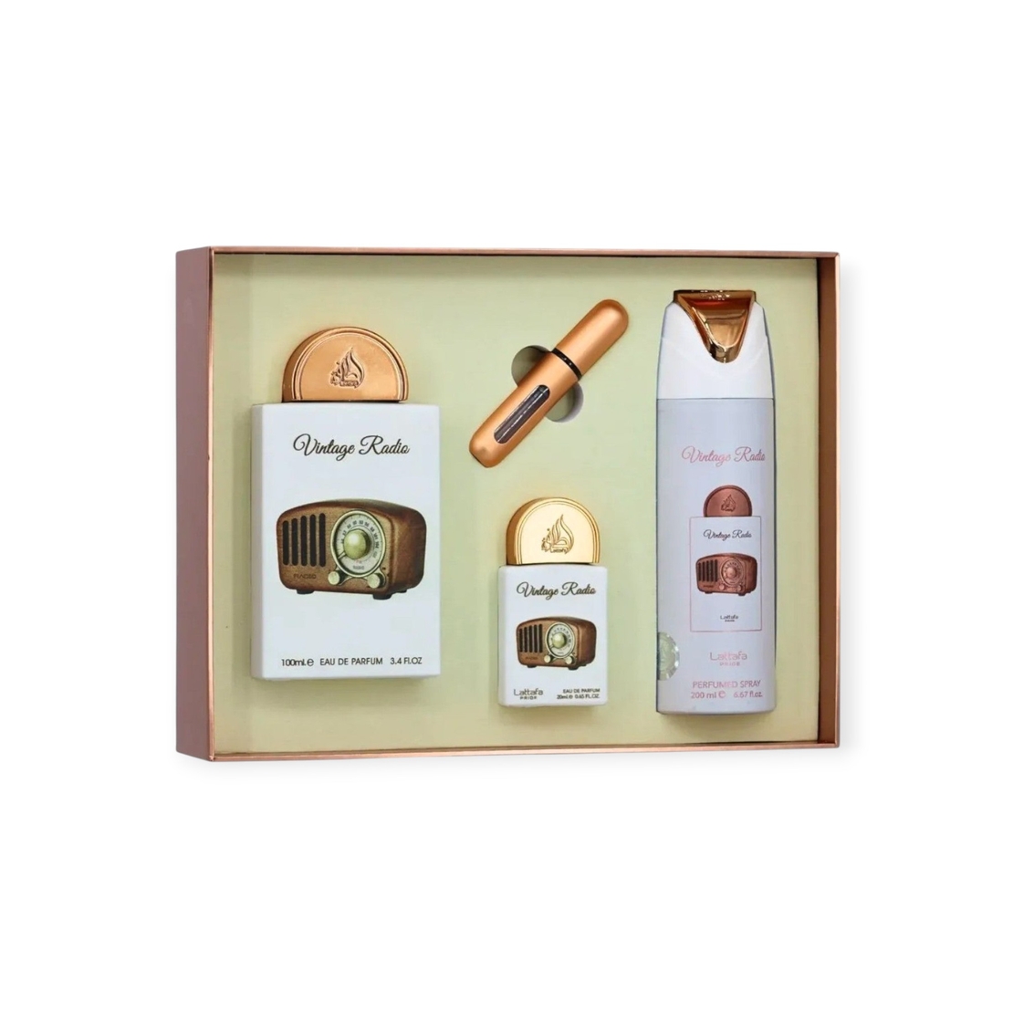 Lattafa Pride Vintage Radio EDP 100 Uni + 200 Deo + EDP 20 ml