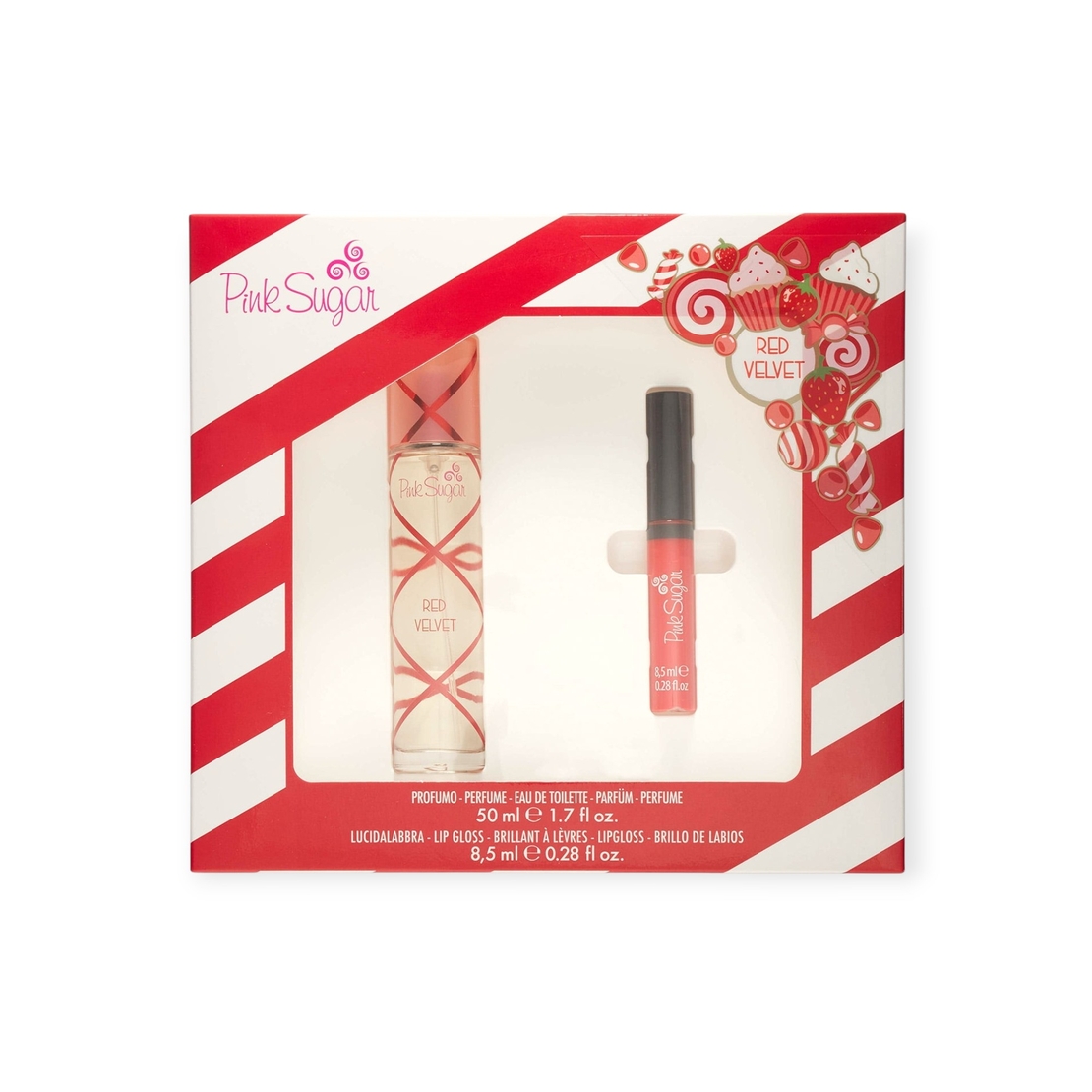 Pink Sugar Red Velvet EDT 50 W+8,5 ml gloss for lips