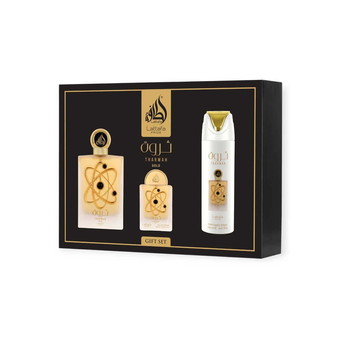 Lattafa Pride Tharwah Gold EDP 100 Uni+200 Deo+EDP 20 ml