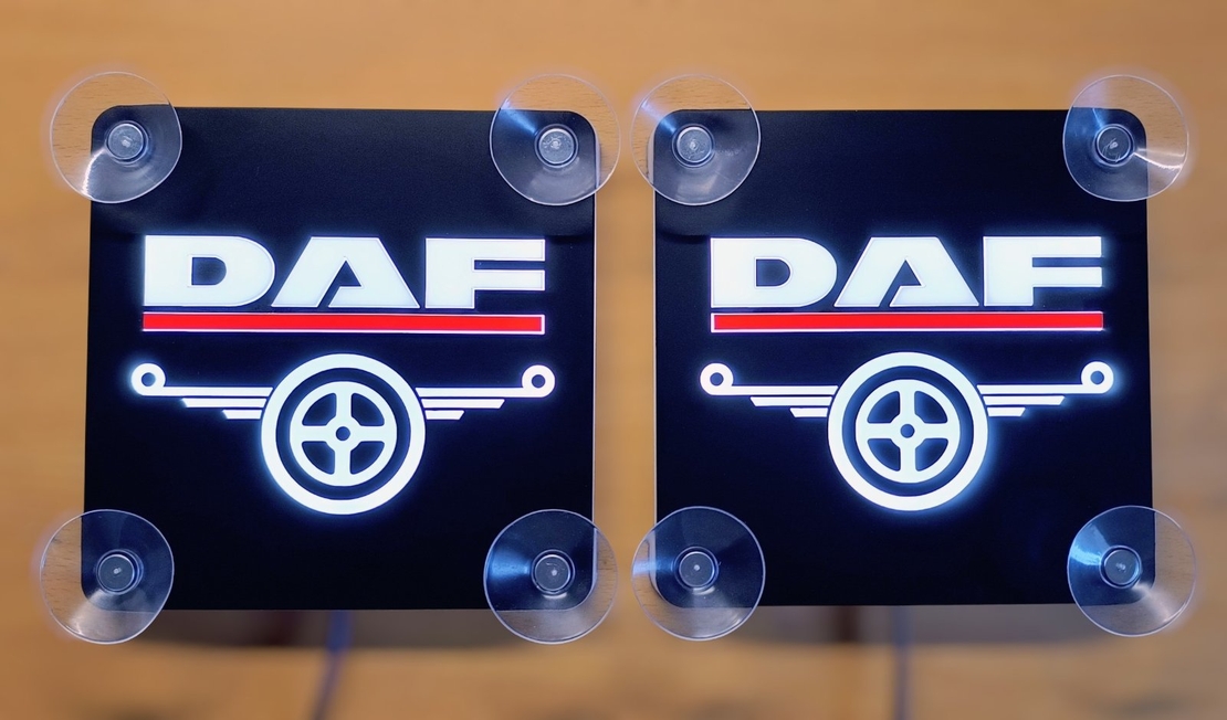 Двойни светещи LED табели ДАФ/DAF с лого за предно стъкло
