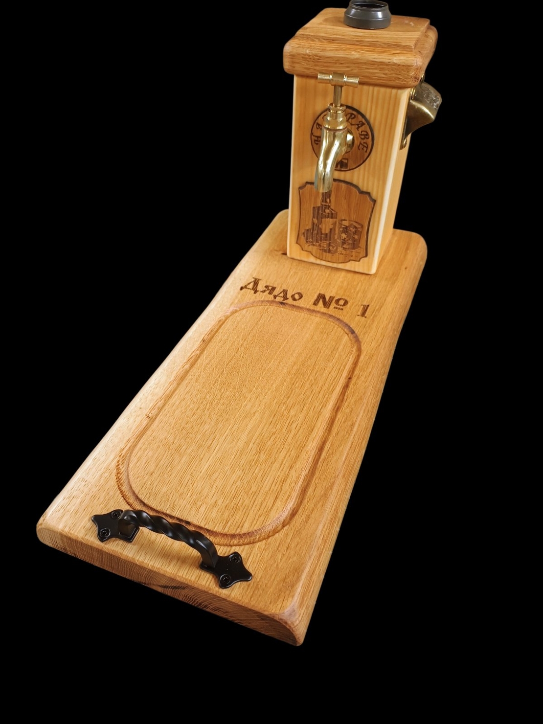 Дъска за мезета с чешма и диспенсър за алкохол - компактен модел