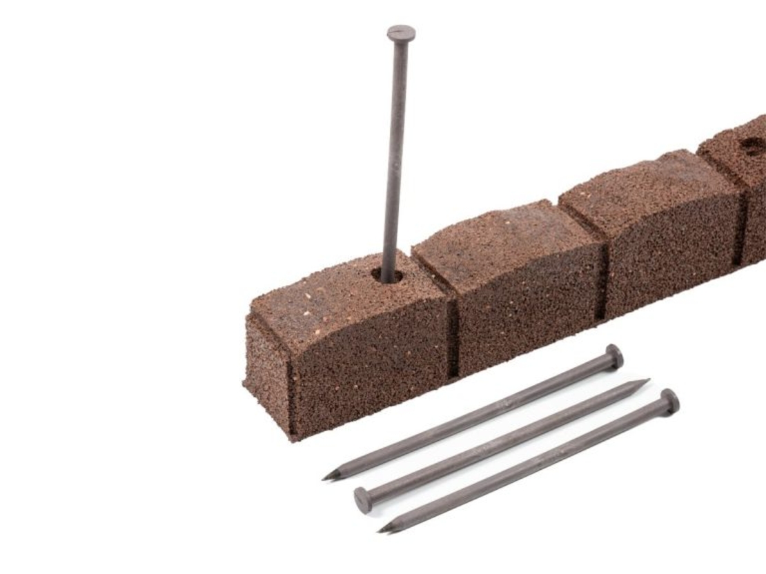 Ограничител за трева тип Римски камък, кафяв 120x7x8