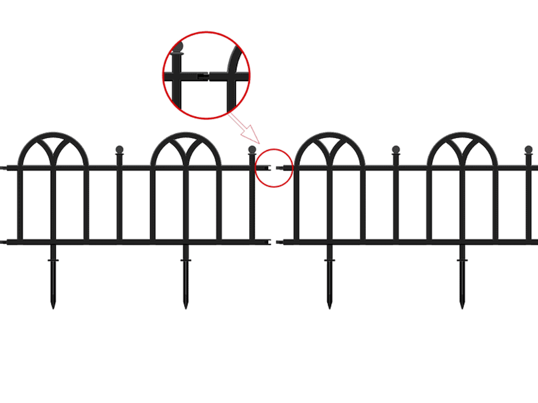 Декоративна черна оградка Antico Classic 3.1 метра