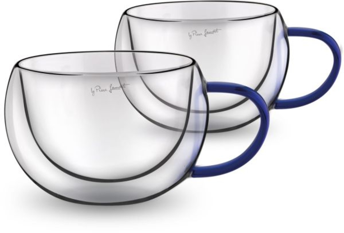 Комплект чаши за капучино LAMART VASO, 270 мл., 2 броя, сини-LT9113