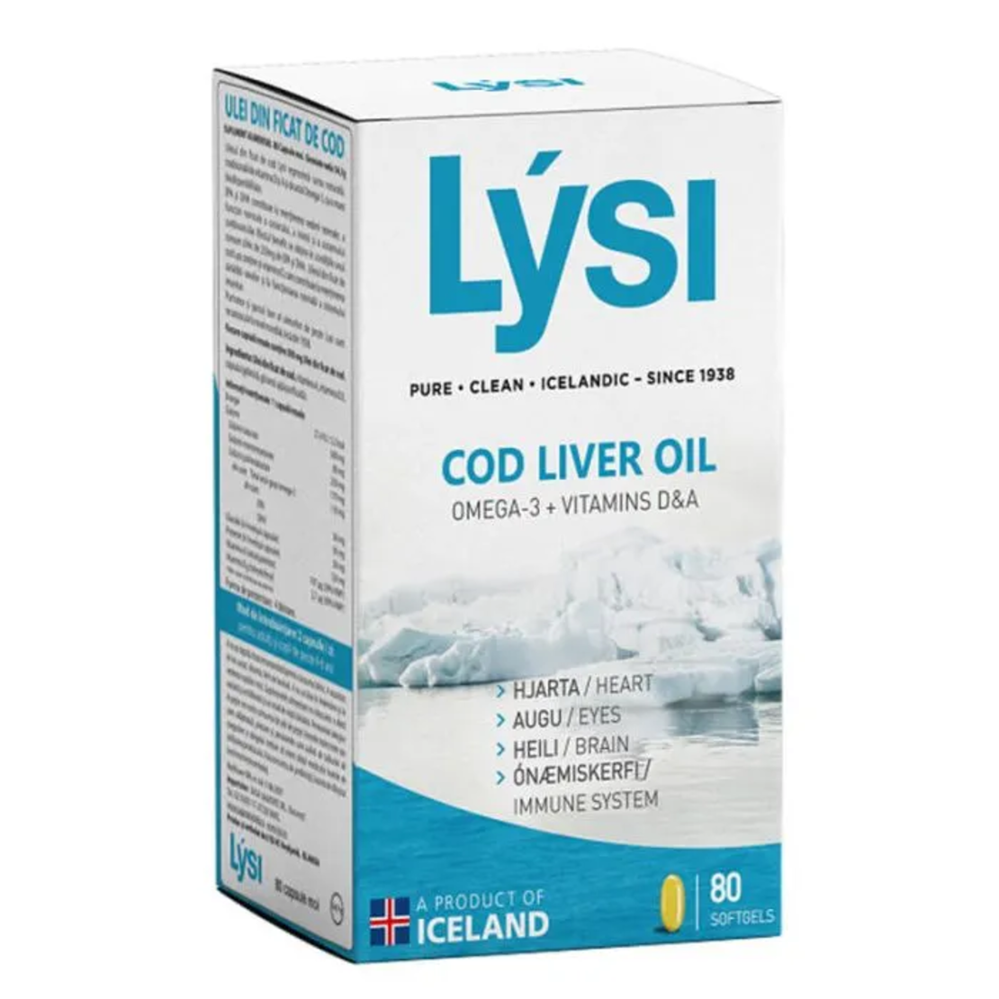LYSI Cod Liver Oil Масло от черен дроб на треска 500 мг x 80 капсули