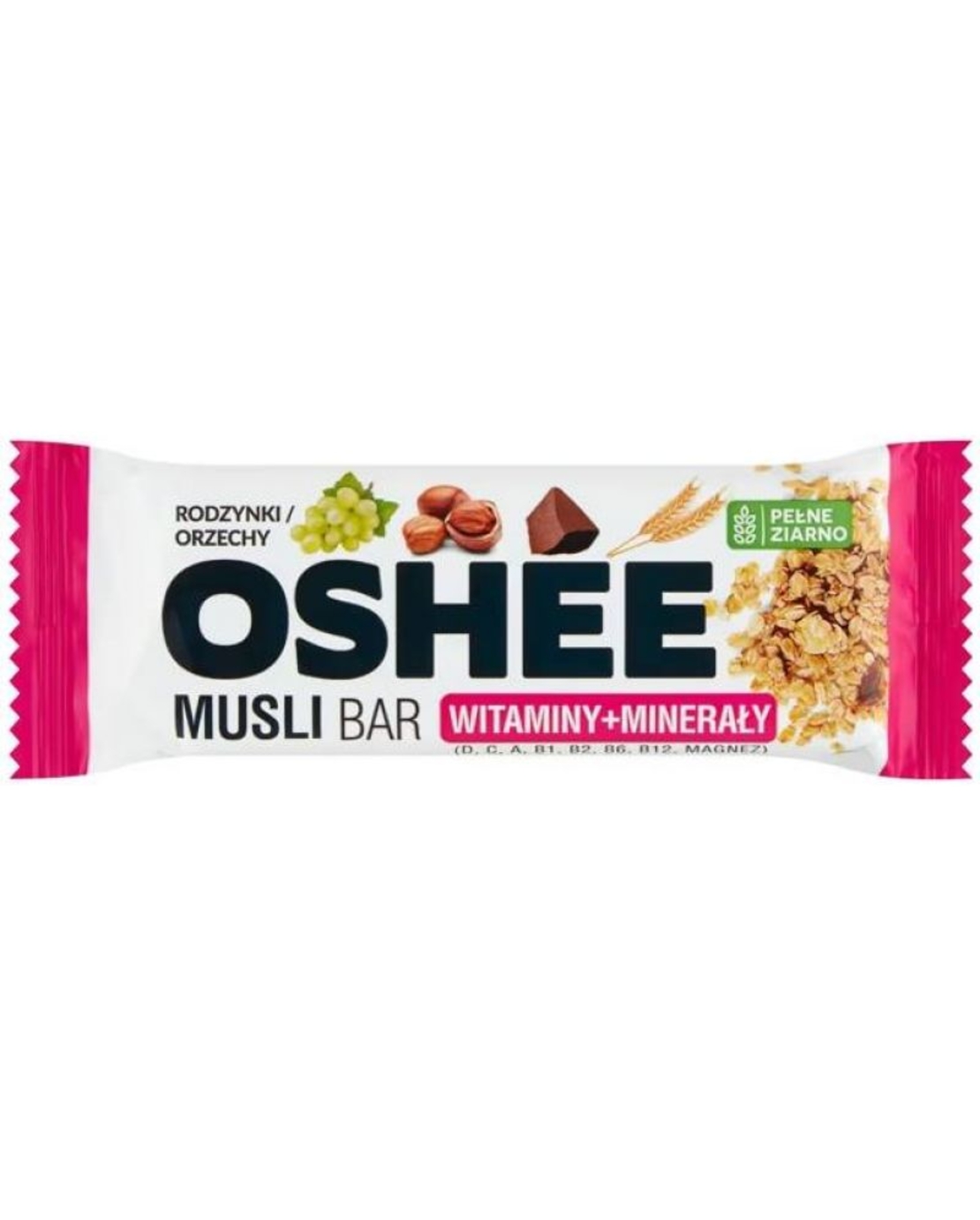 Мюсли бар с фъстъци, лешници и витамини, 40 g, Oshee