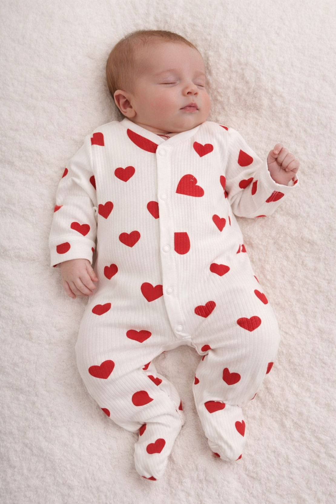 Ромпър на големи червени сърца