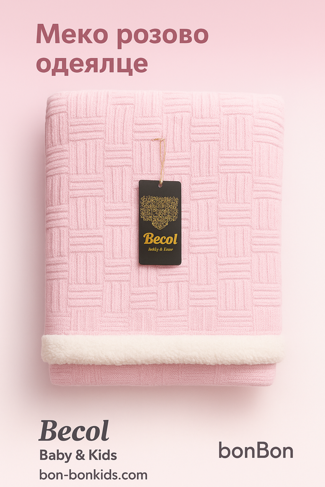 Меко одеяло с пухкава подплата в розово