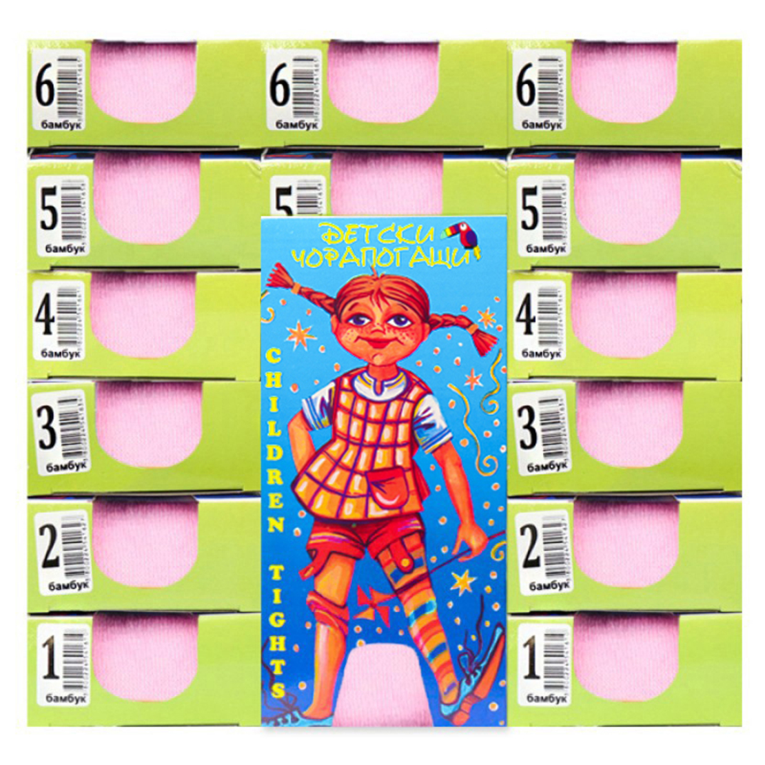 Чорапогащник памук Икотекс в розов цвят