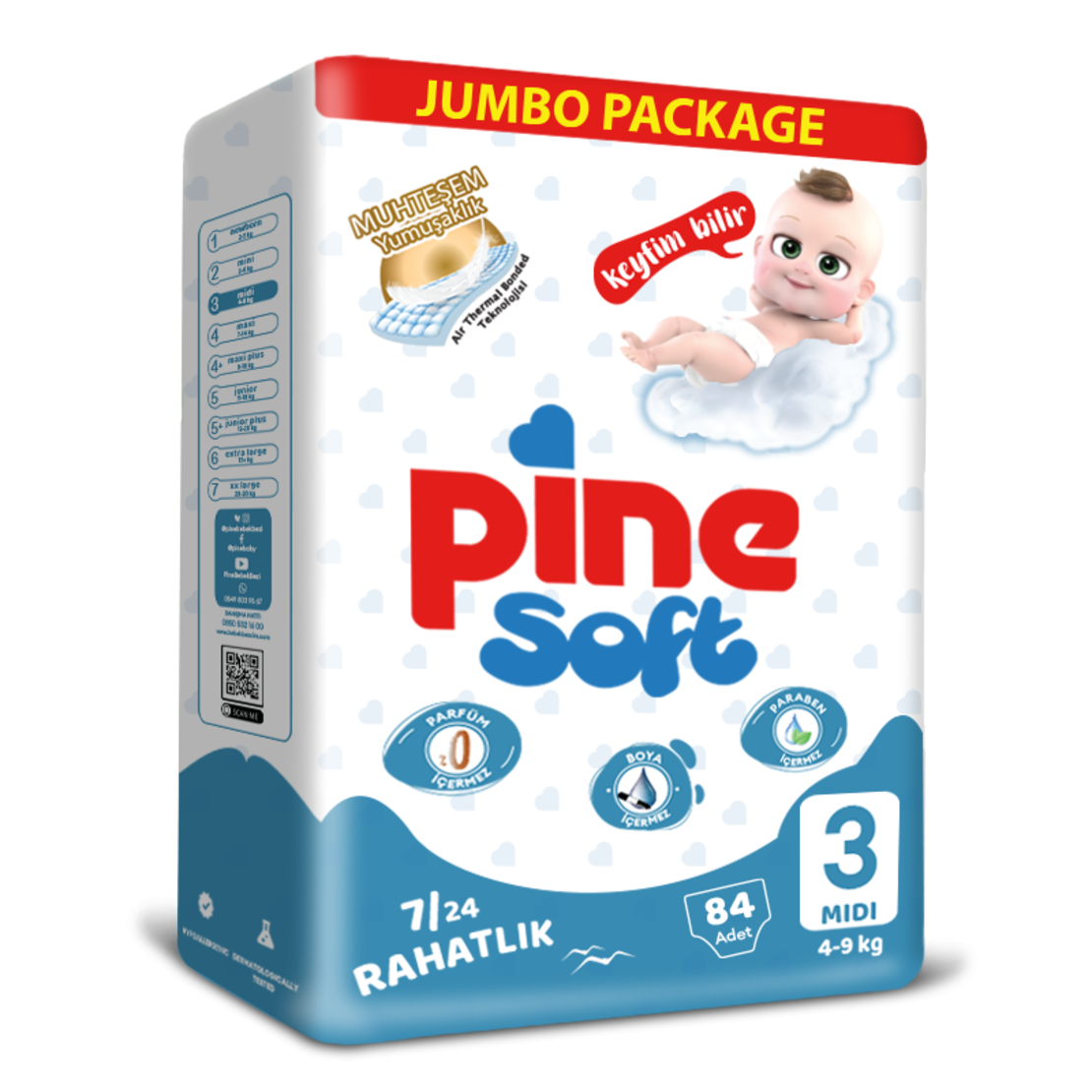 Пелени Pine Soft Jumbo 3 /4-9кг/ 84 броя