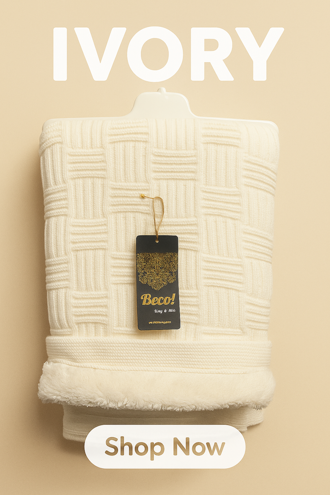 Меко одеяло с пухкава подплата в цвят слонова кост