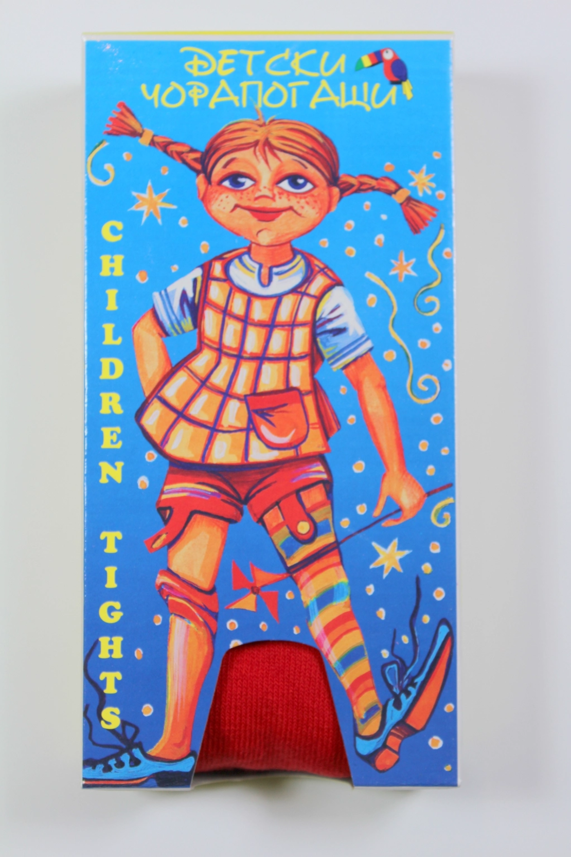 Чорапогащник памук Икотекс в червен цвят