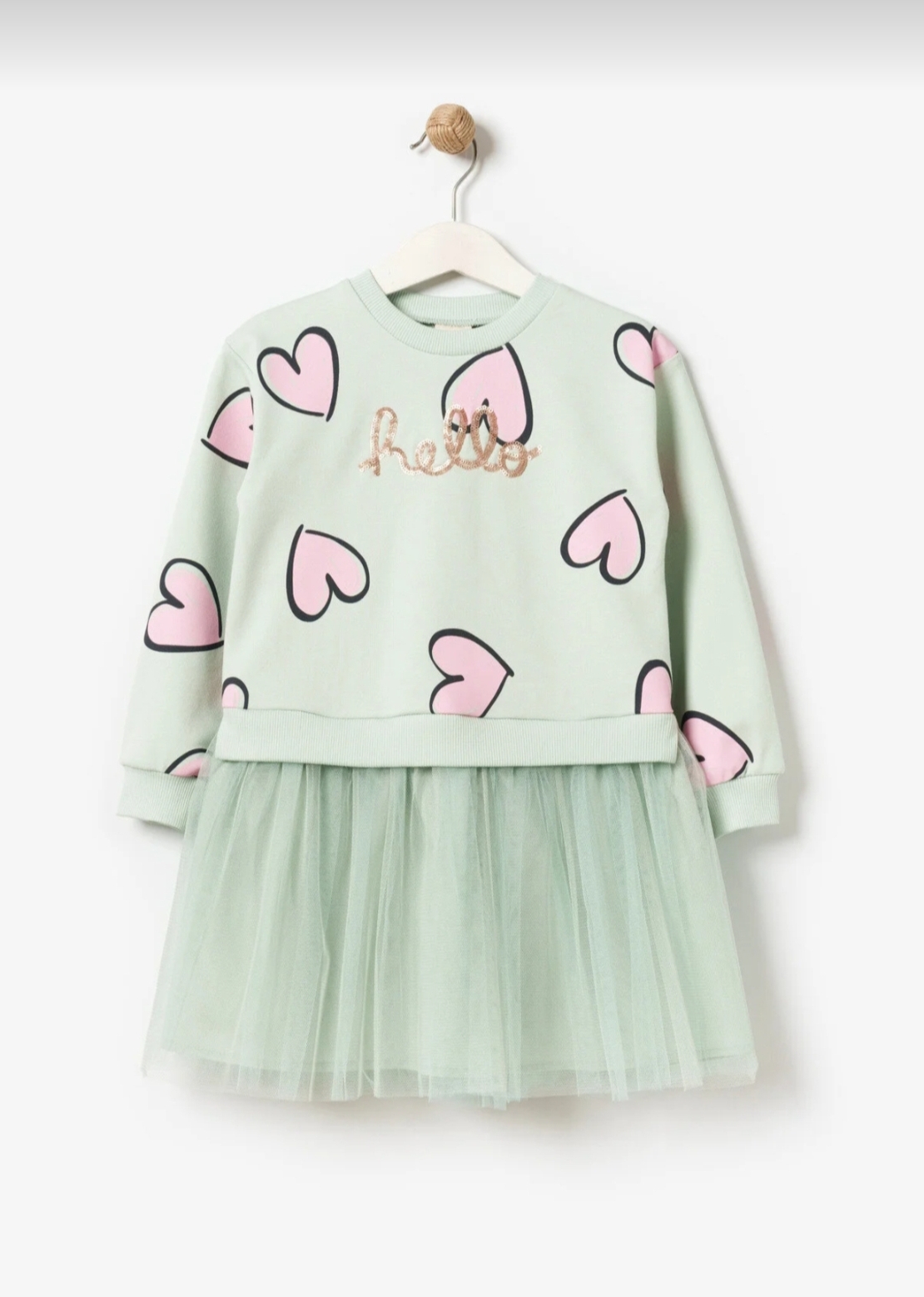 Рокля сърца в зелено