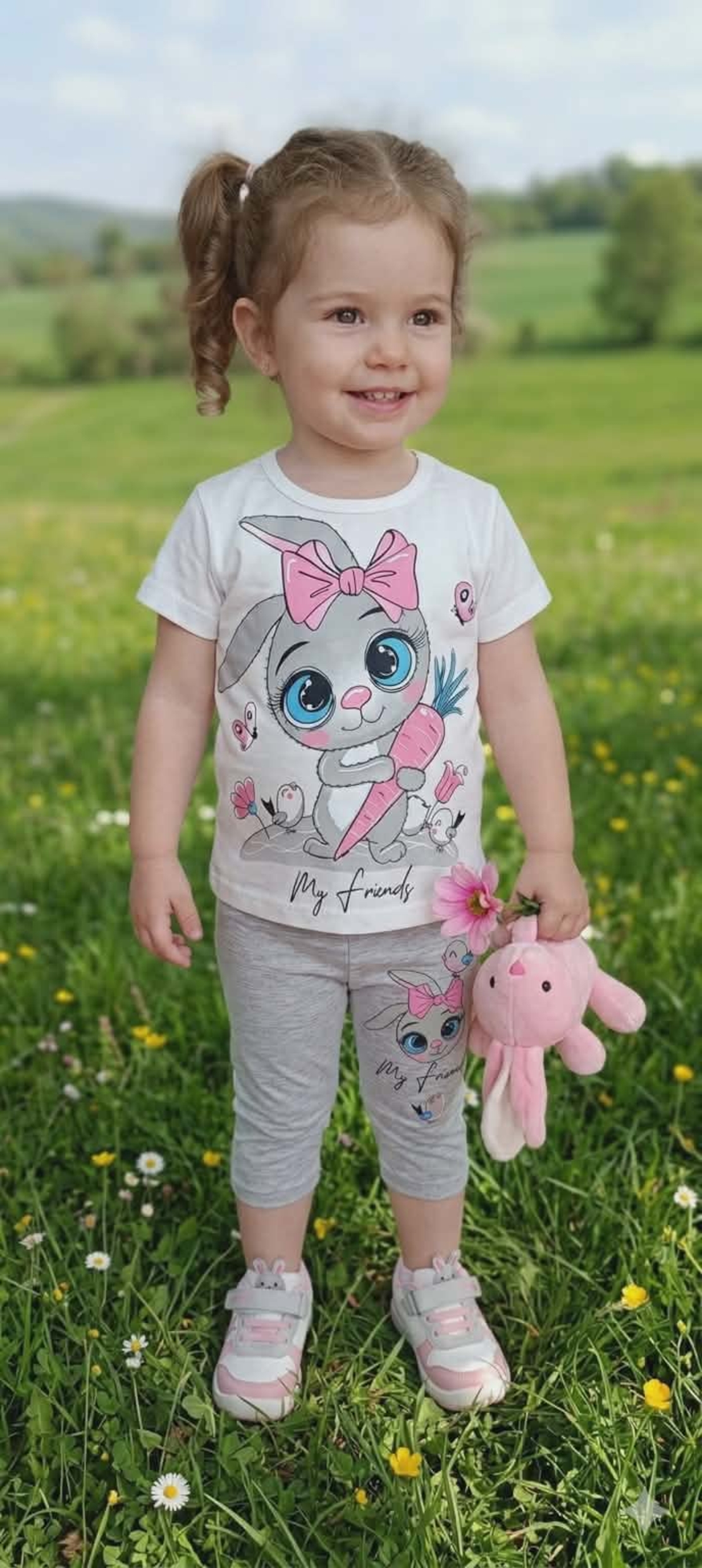 Комплект тениска и клин Зайче