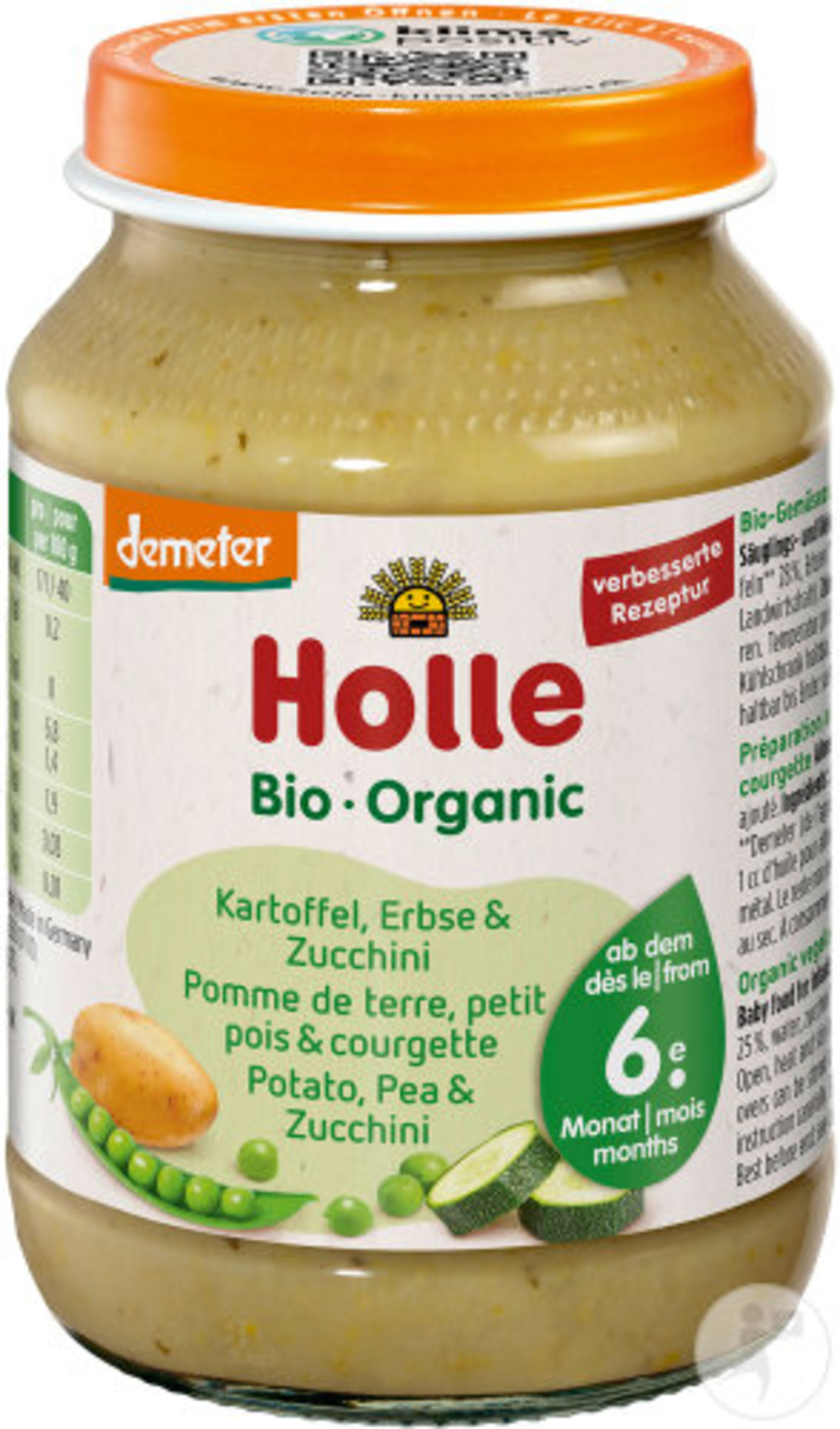 HOLLE Деметер Картофи, грах и тиквички 6м. 190г