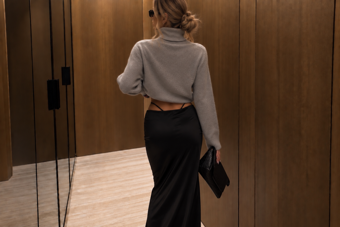 The G-String Maxi Satin Skirt