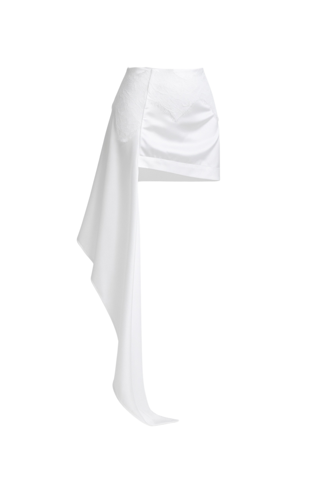 The Veil Asymmetrical Satin Mini Skirt