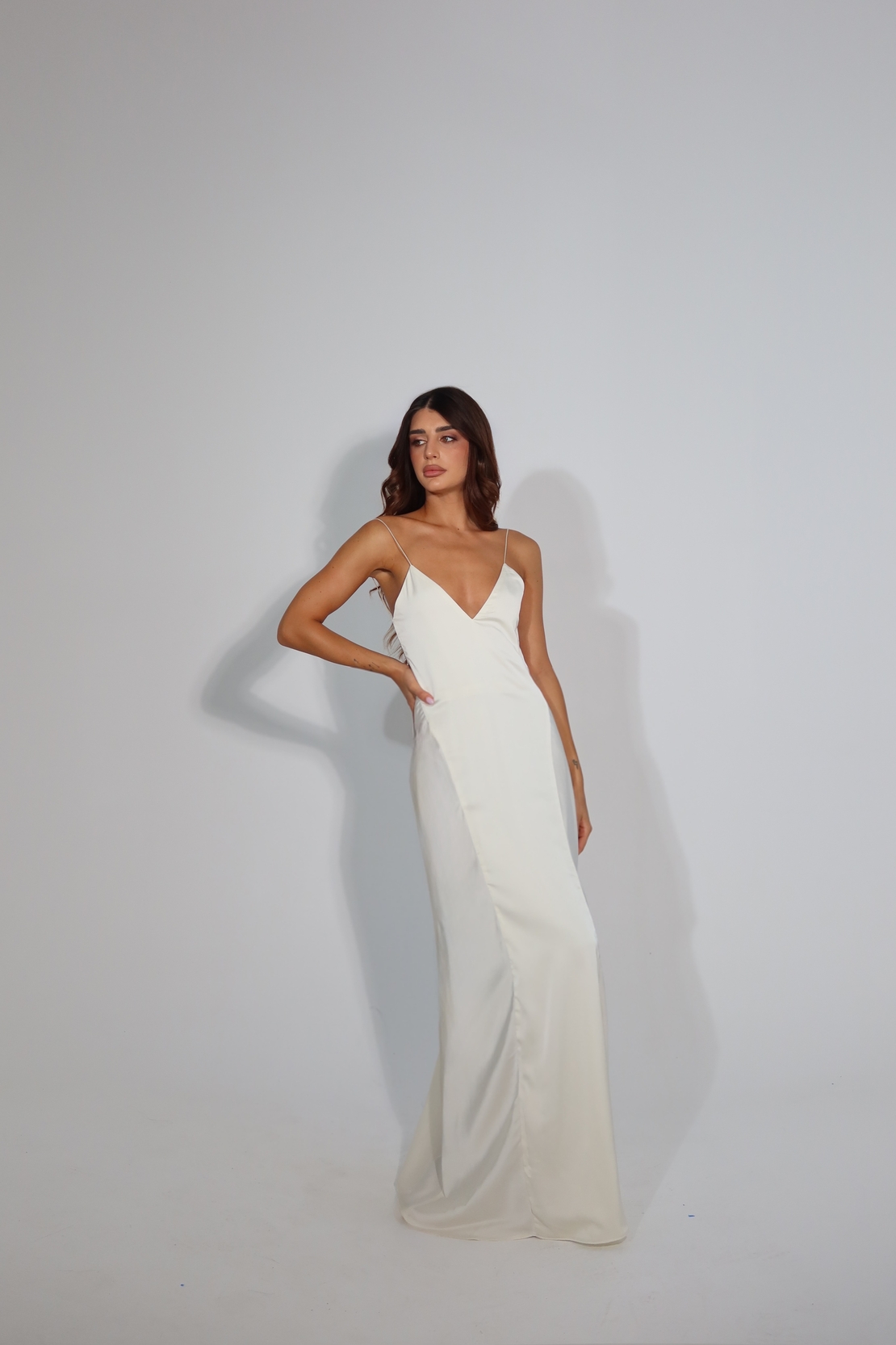 3 AM Slip Cowl-Back Thong Detail Gown