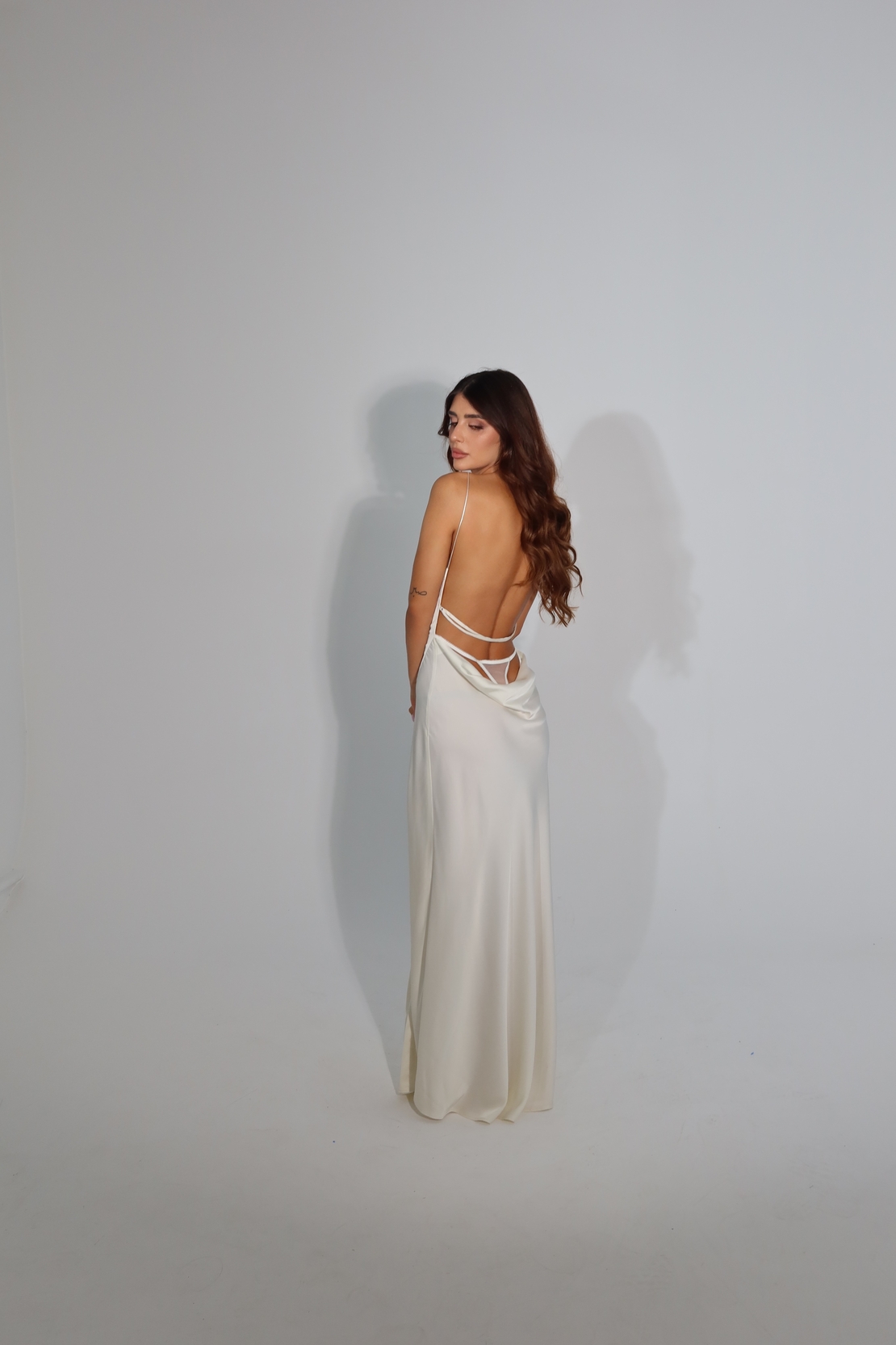 3 AM Slip Cowl-Back Thong Detail Gown
