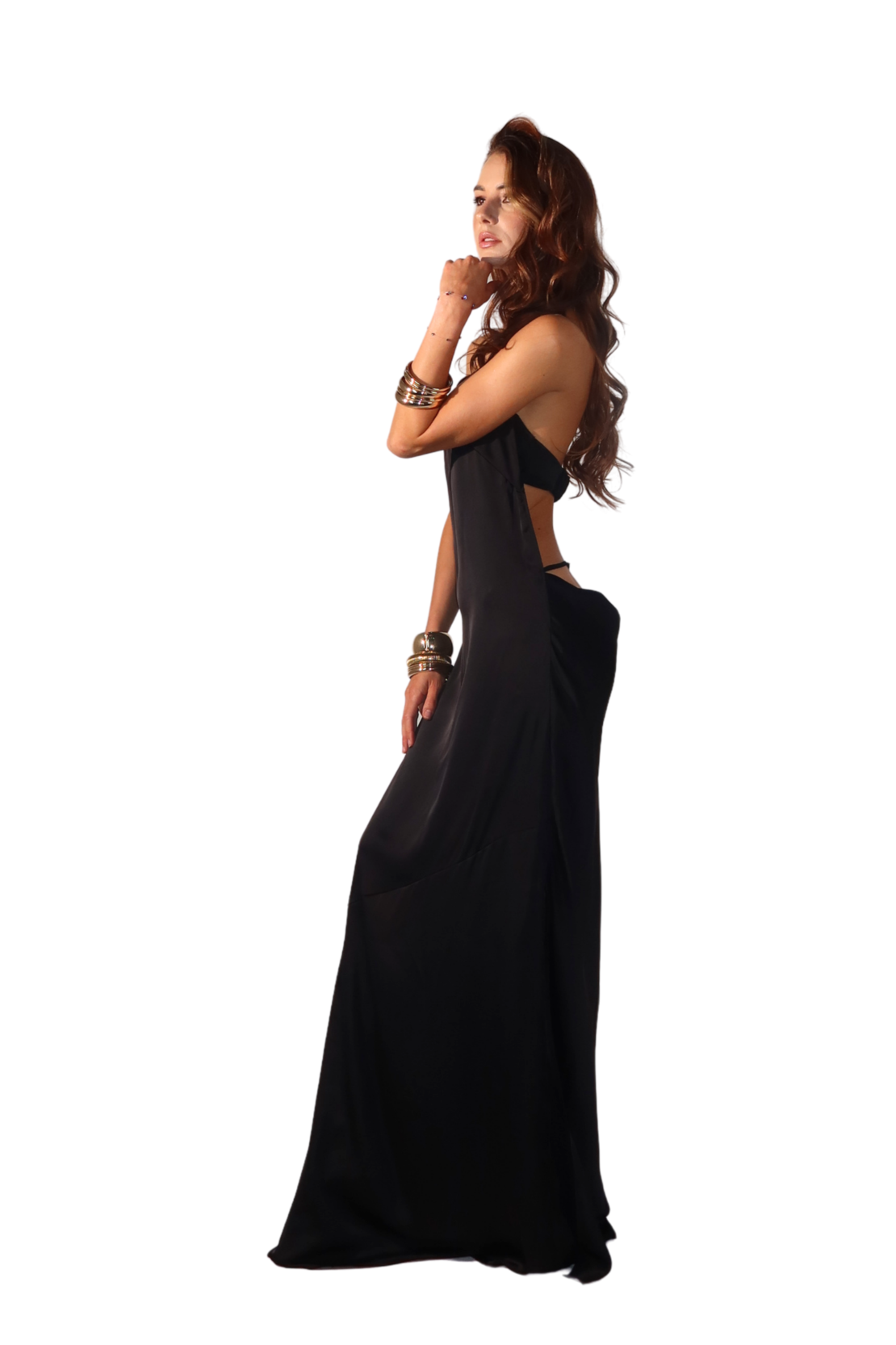 4 AM Slip Cowl-Back G-String Detail Gown
