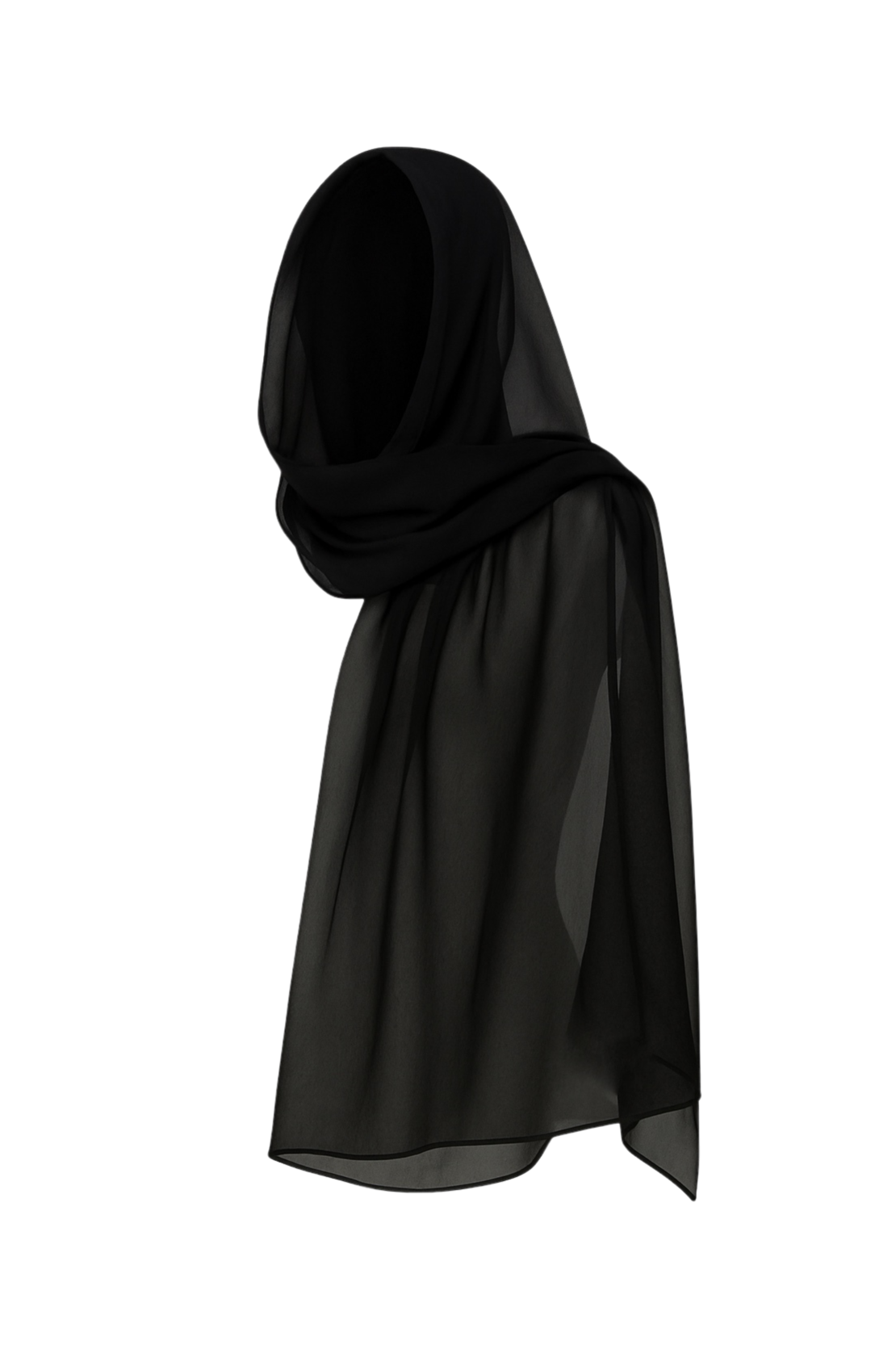 Black Sheer Wrap Scarf