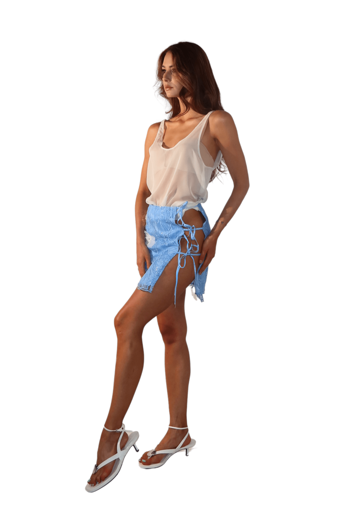 High Tide Sequin Swim Wrap Mid-Waist Skirt