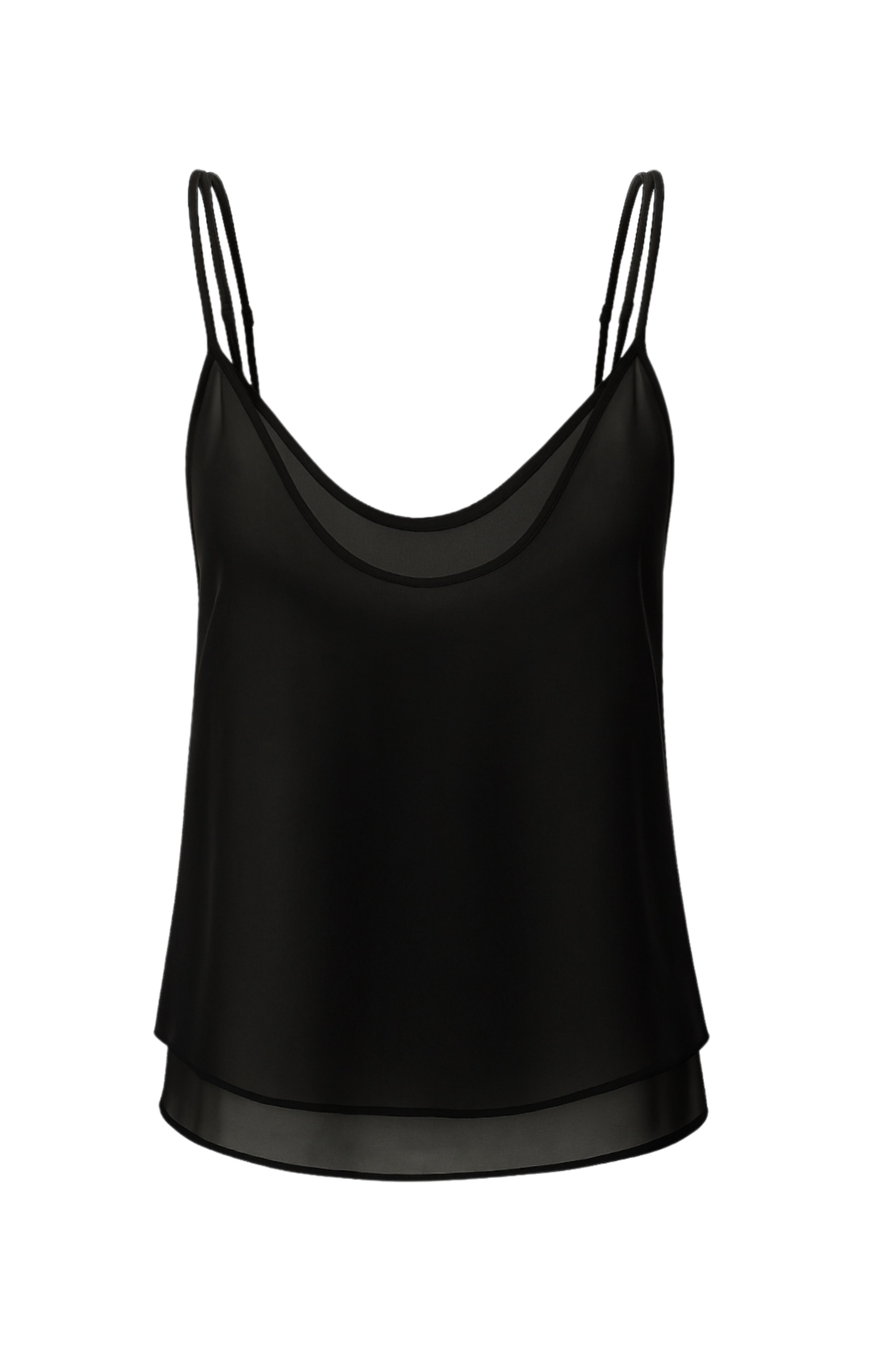 Shadows U Neck Sheer Tank Top
