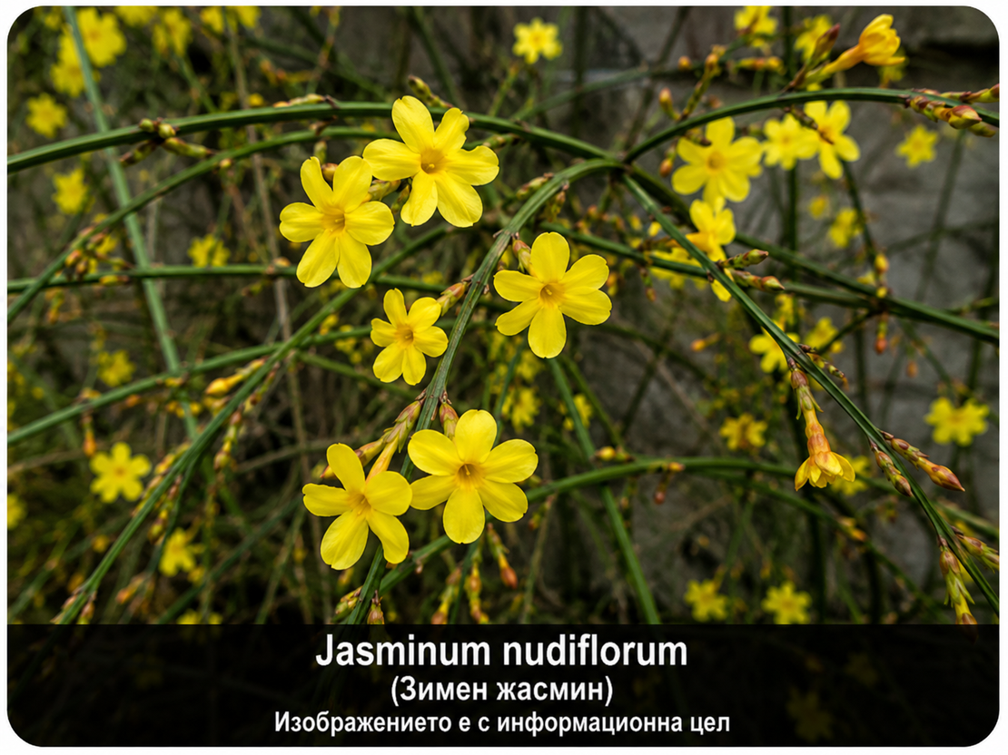 Jasminum nudiflorum (Зимен жасмин)