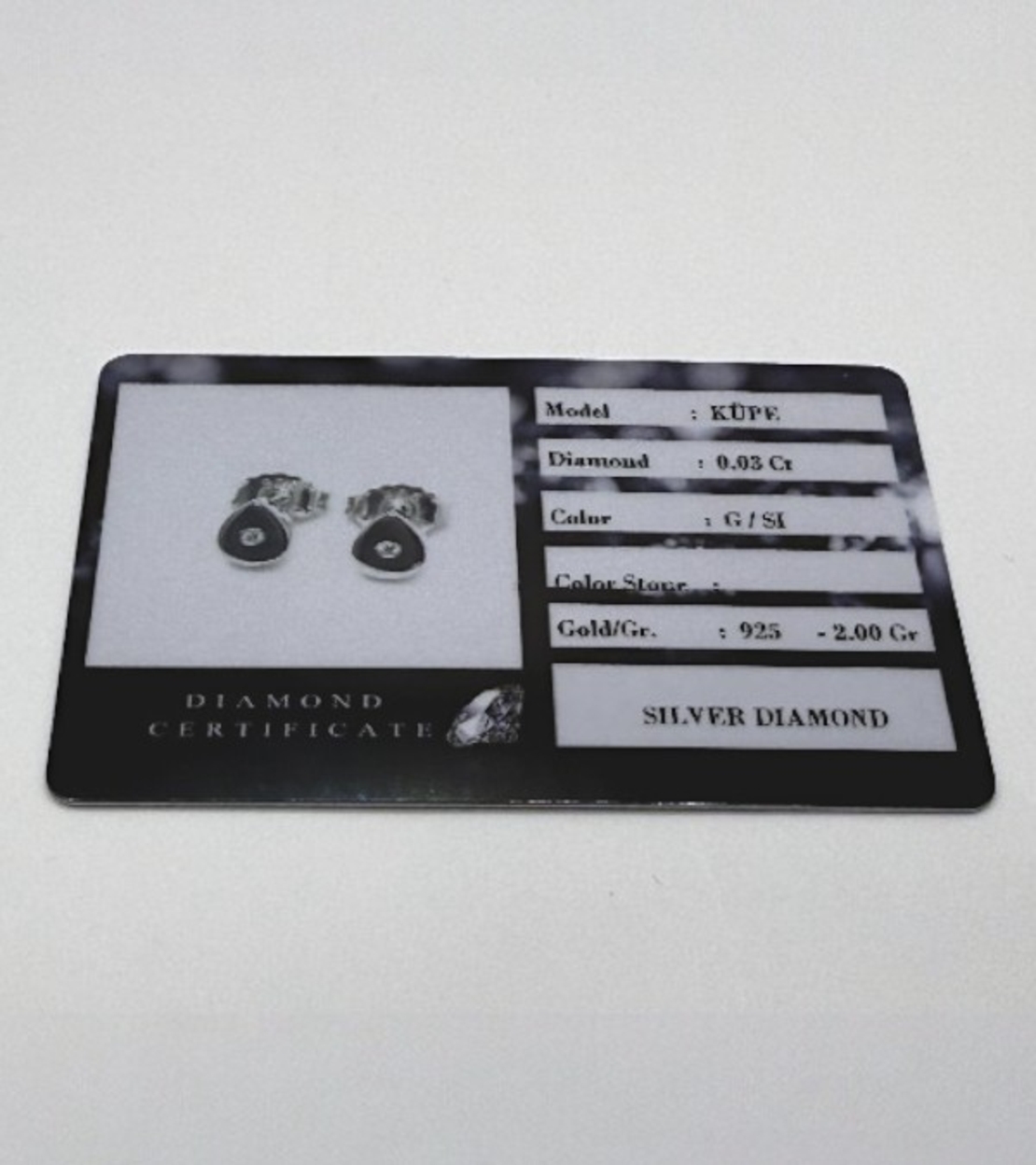 Сребърни обици с диаманти