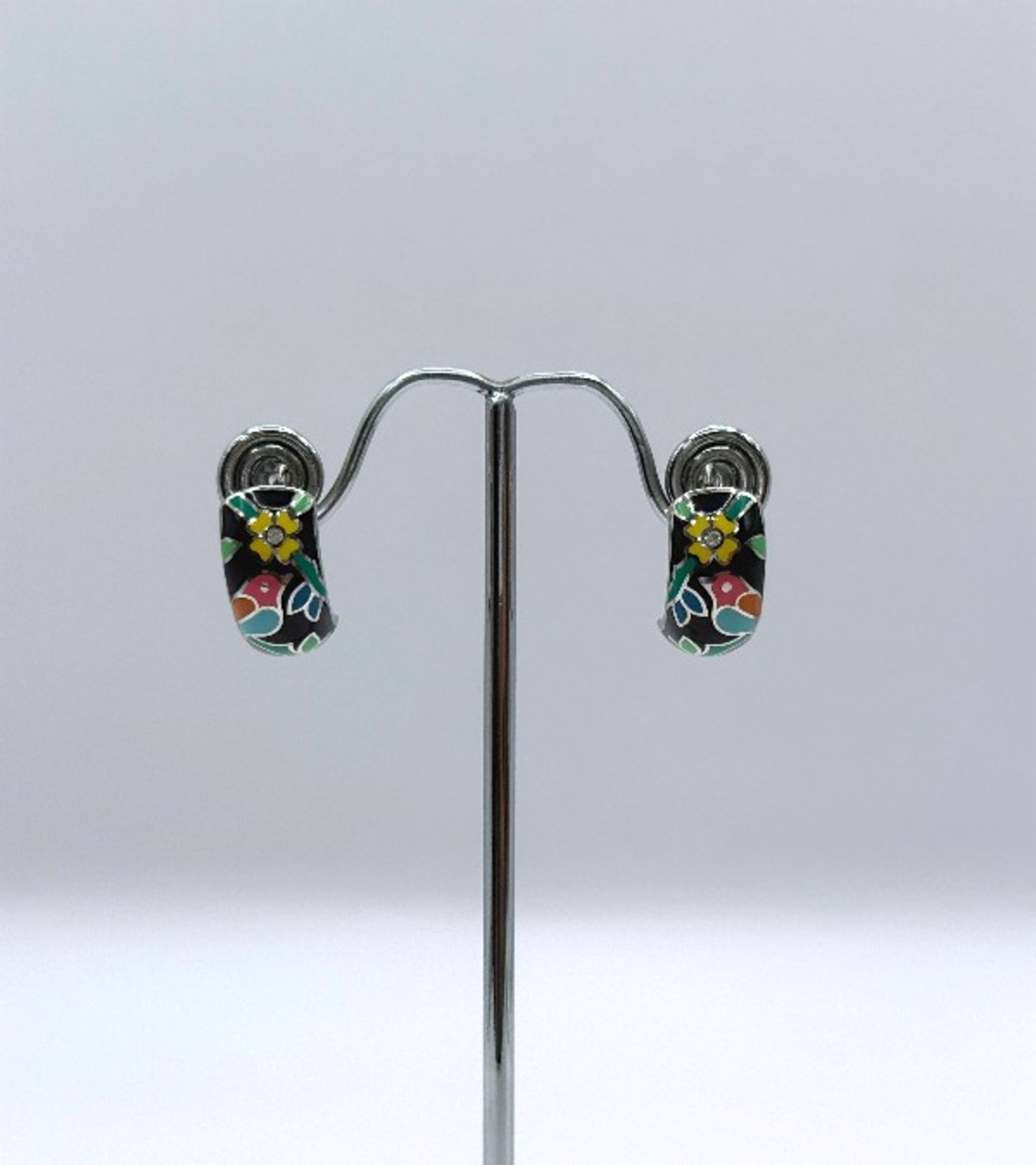 Комплект с цветен емайл и циркони