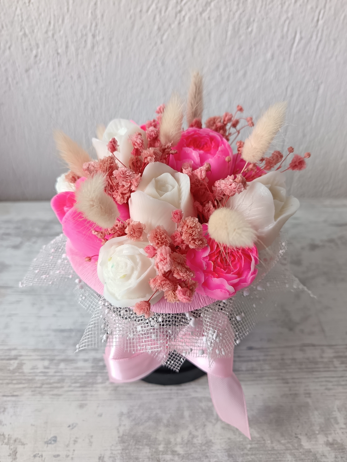 Букет от соеви свещи