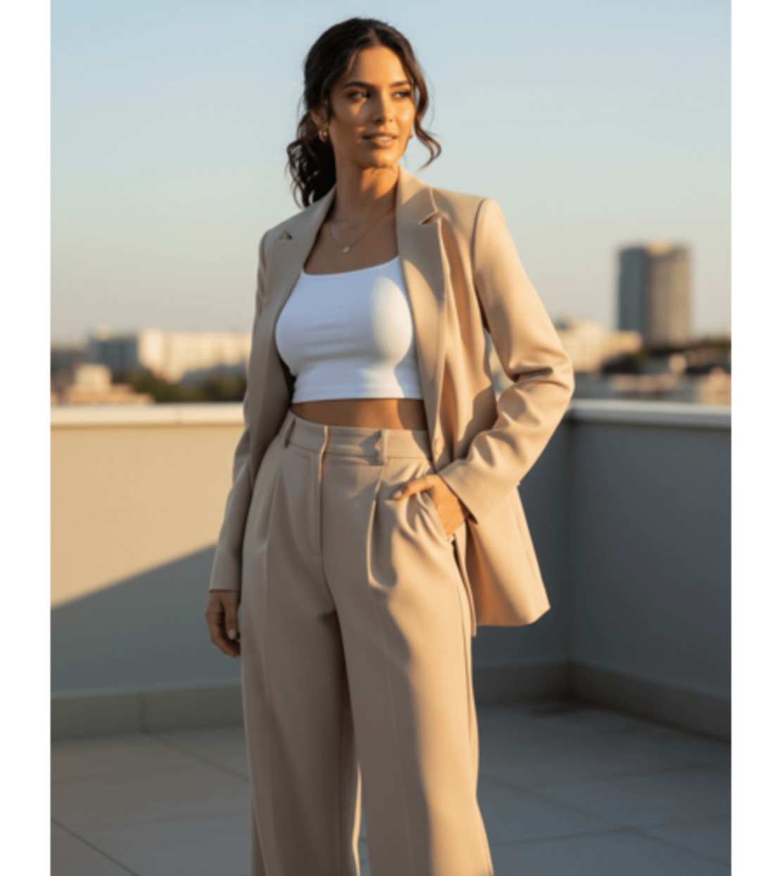 Елегантен бежов костюм