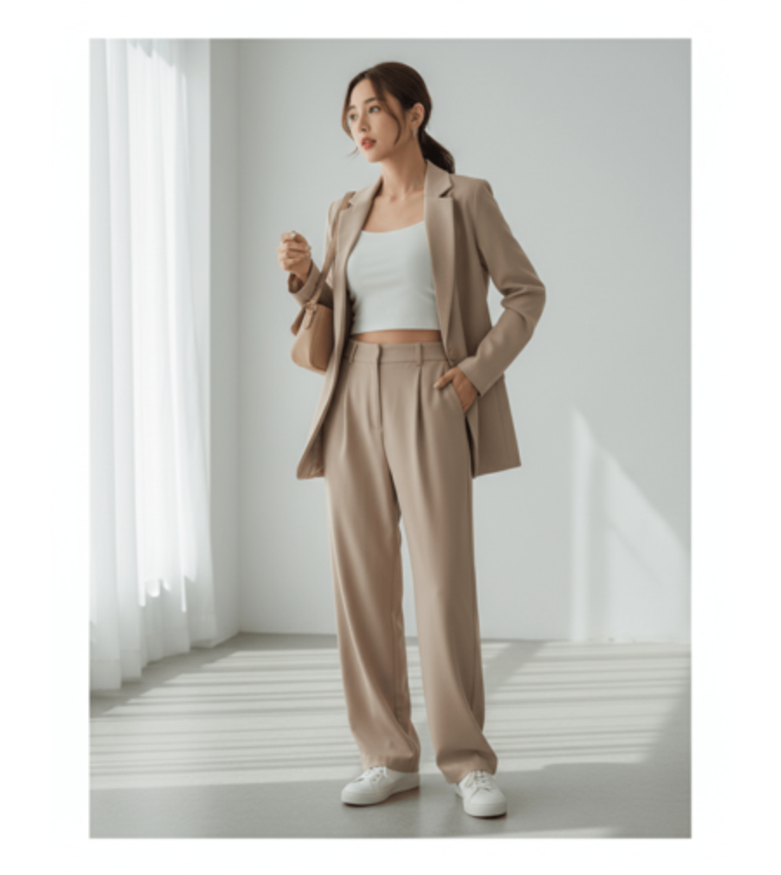 Елегантен бежов костюм