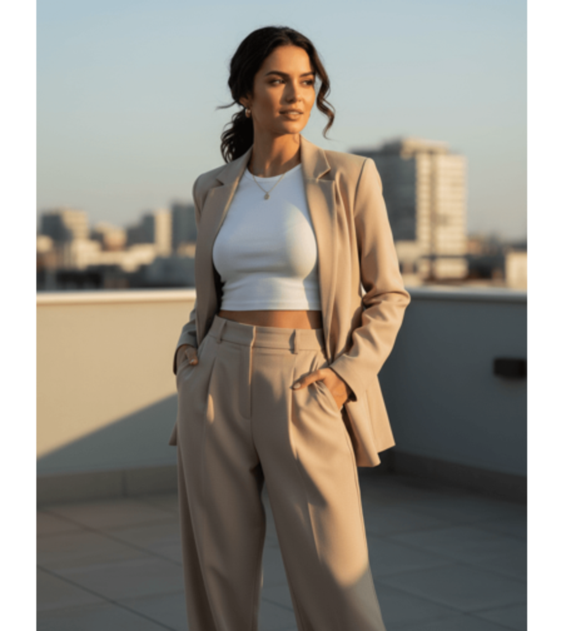 Елегантен бежов костюм