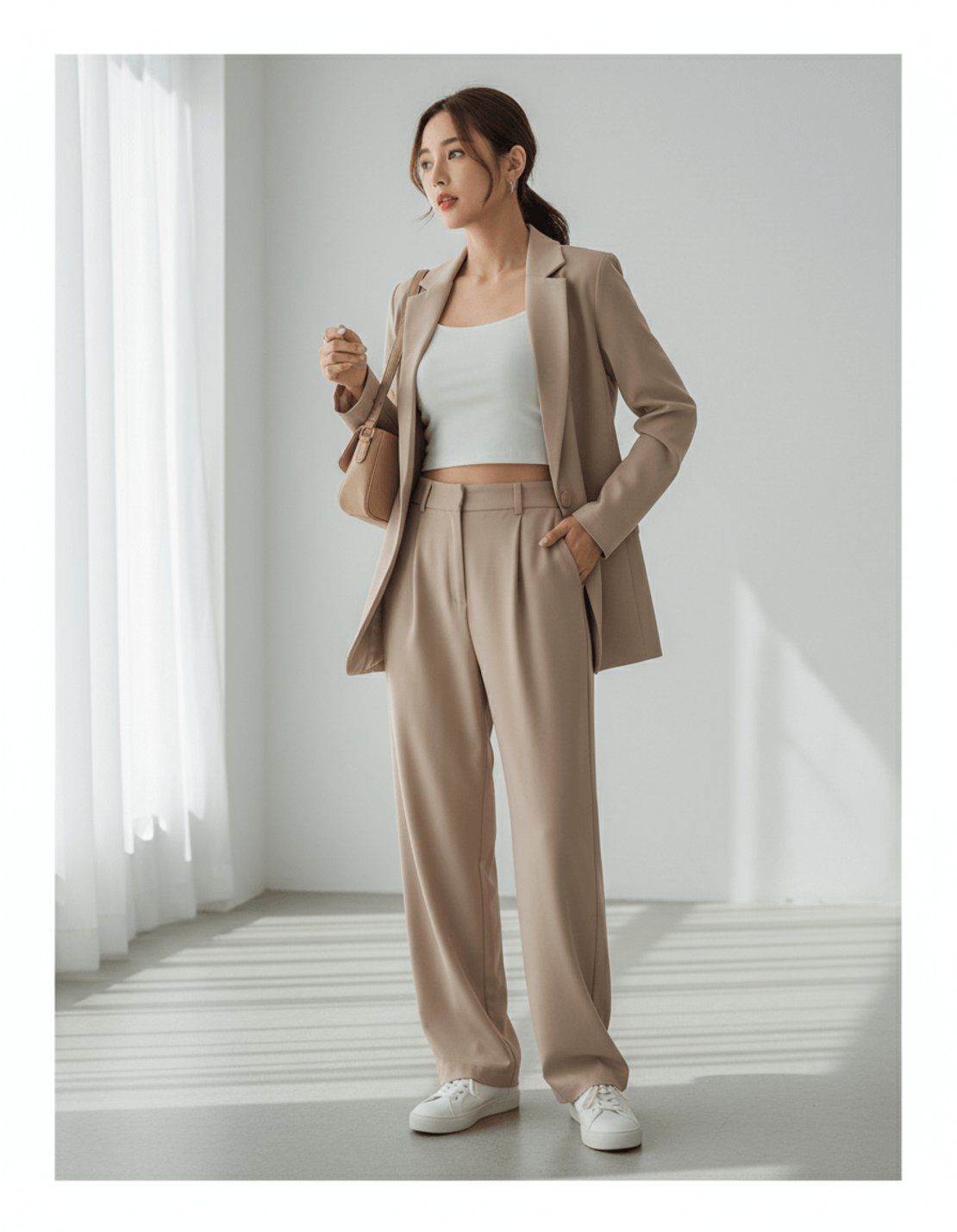 Елегантен бежов костюм