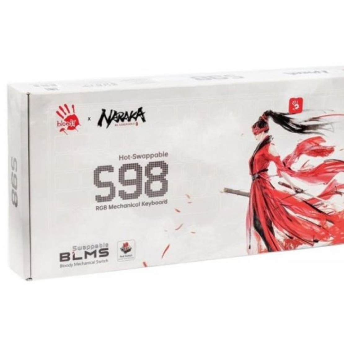 Механична клавиатура A4Tech Bloody - S98 Naraka, Red, RGB,червена