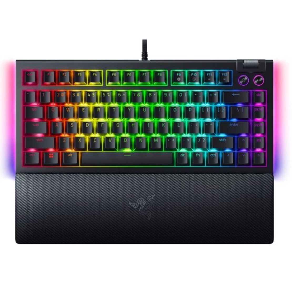 Механична клавиатура Razer - BlackWidow V4 75, Orange, RGB, черна