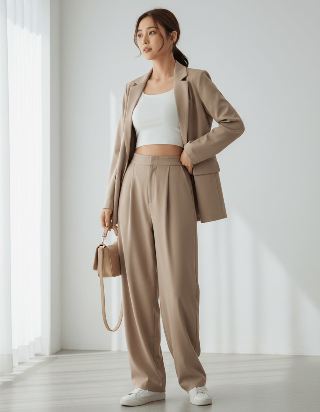 Елегантен бежов костюм