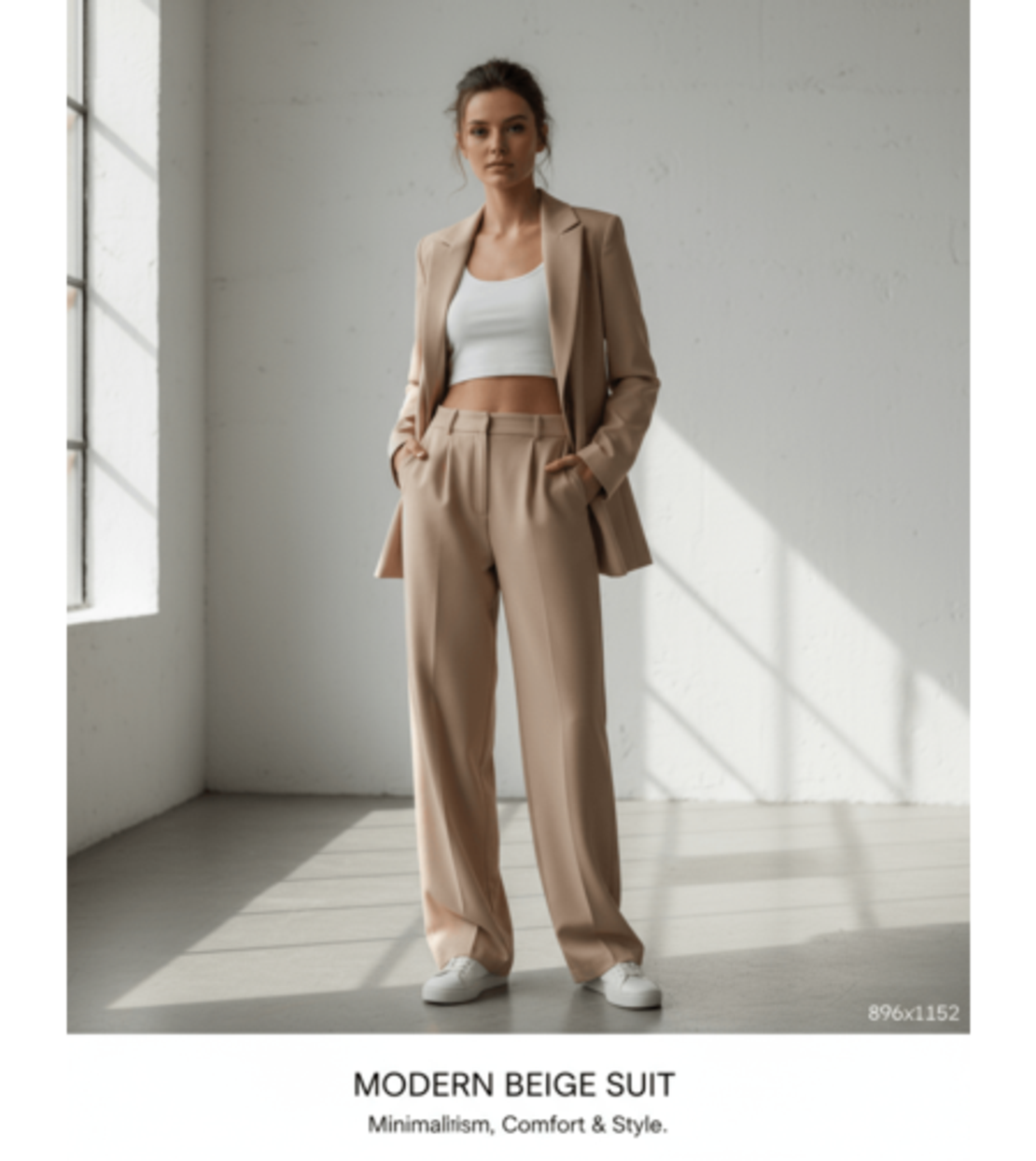 Елегантен бежов костюм